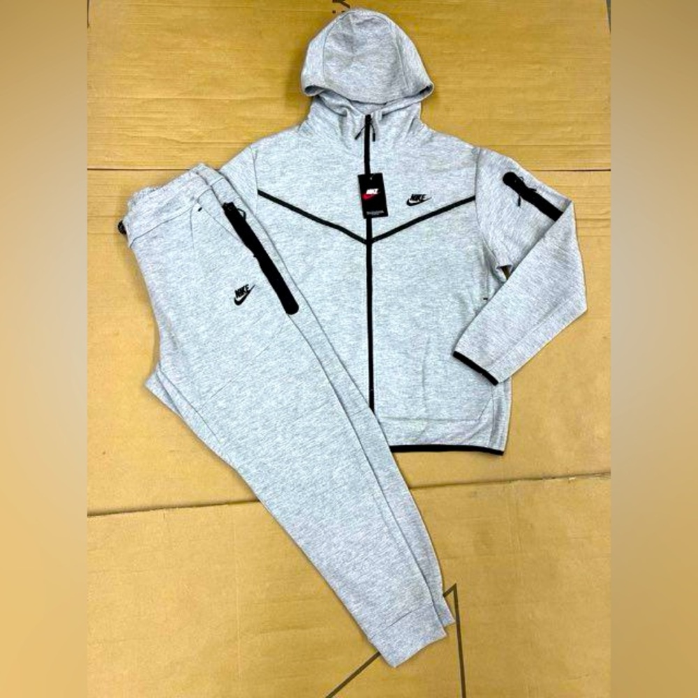 Nike Gray Tracksuit with Black Accent